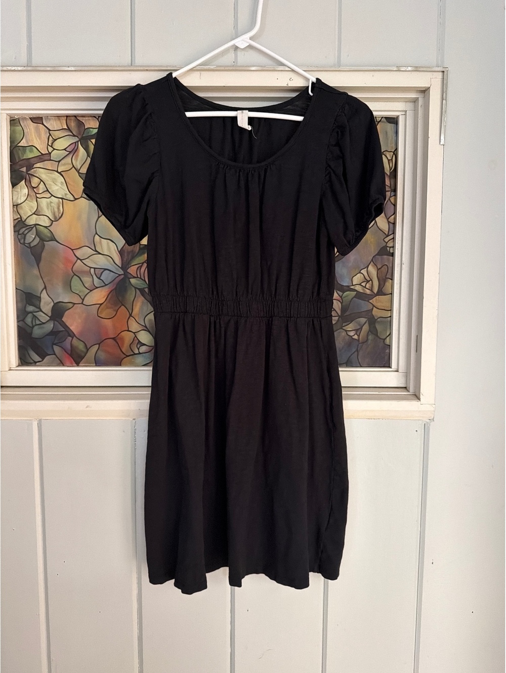 Anthropologie Daily practice Black Cotton Short Sleeve Dress XS